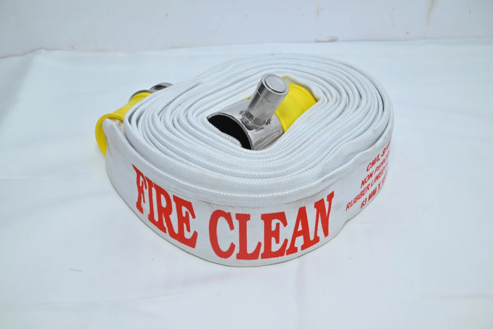 63mm Non-Percolating Rubber-Lined Fire Hose Pipe with Stainless Steel Branch Pipe